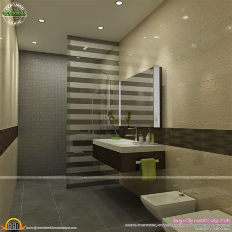 Awesome Interiors Of Living Kitchen And Bathroom Kerala