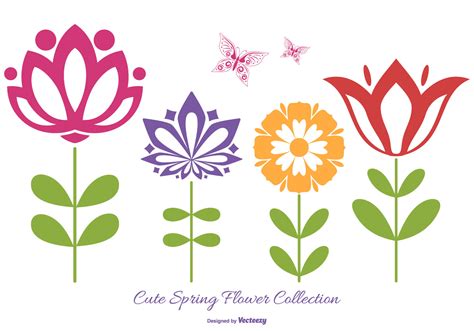 Cute Flower Vector Shapes Download Free Vector Art Stock Graphics