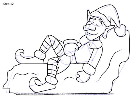 Learn How To Draw Christmas Elf Sleeping Christmas Step
