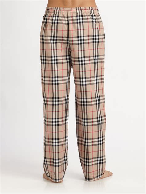 Burberry Checkprint Pajama Pants In Natural For Men Lyst