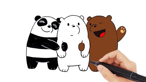 Como Dibujar Y Colorear Los Osos Escandalosos Panda Polar Y Pardo