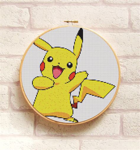 Pokemon Pikachu Cross Stitch Pattern Pdf Pokemon Go Embroidery Design