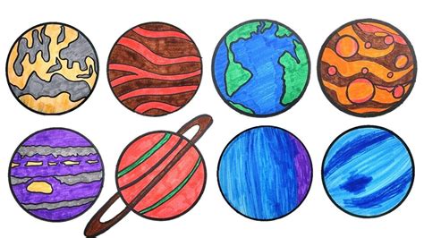 Solar System Planets Drawing And Coloring For Kids Planet Drawing