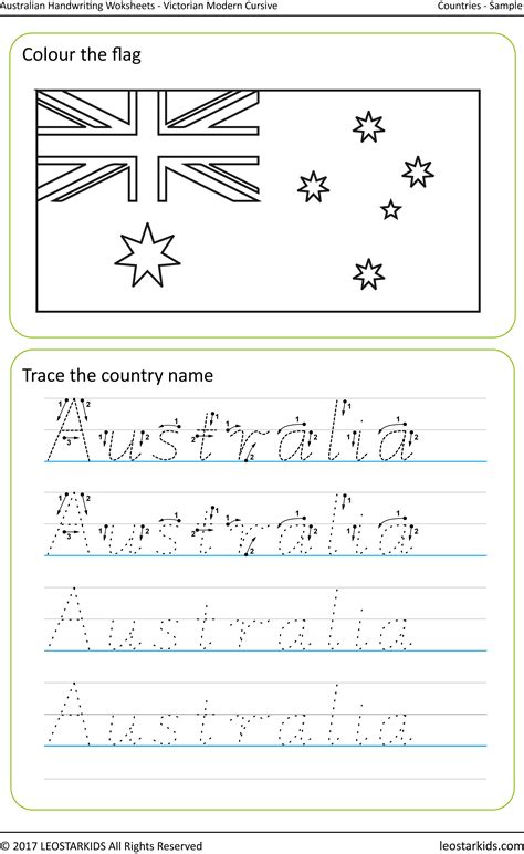 Queensland Cursive Handwriting Worksheets Printouts Queensland