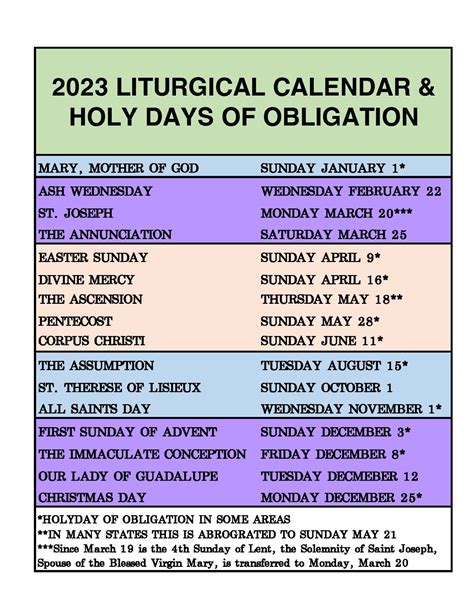 2023 Liturgical Calendar Sticker Etsy