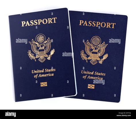 Two Usa Passports Isolated On White Background This Is New Version