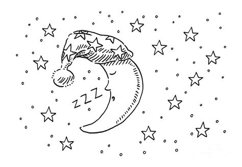 Sleepyhead Moon Night Sky Drawing Drawing By Frank Ramspott Fine Art