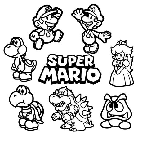 Kolorowanka Postacie Z Super Mario Drukuj Kolorowankipl