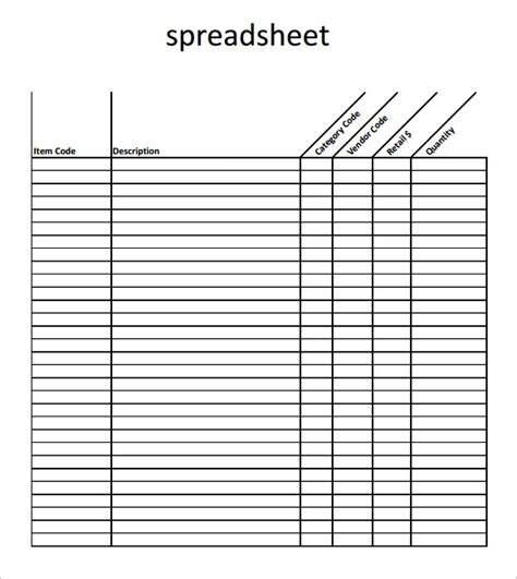 8 Sample Blank Spreadsheet Templates To Download Sample Templates