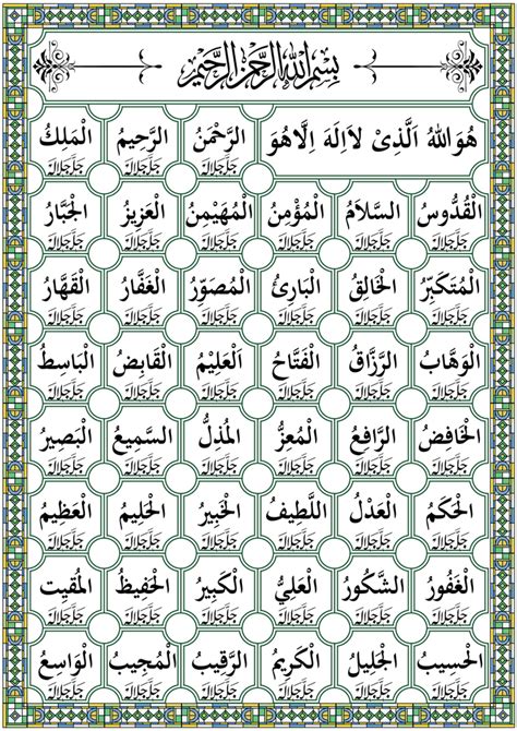 Names Of Allah Vector Al Malik Asma Ul Husna Names Of Allah