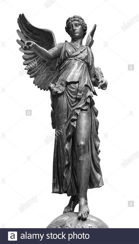Bronze Statue Of A Winged Victory Frontal View Of A Statue Of The