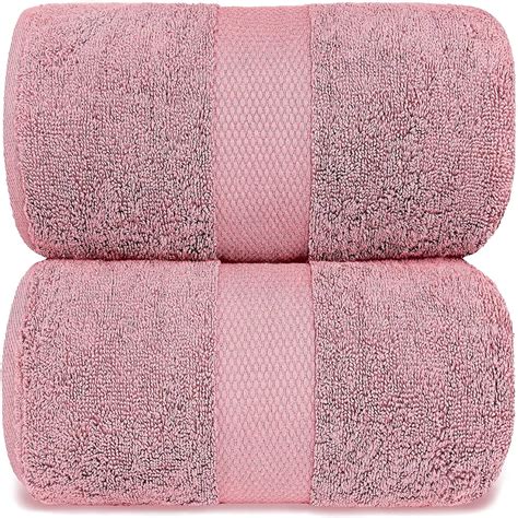 Luxury Bath Sheet Towels Extra Large 35x70 Inch 2 Pack Pink