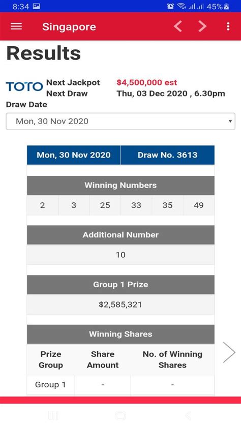 Toto & 4d results for sports toto, singapore toto and many malaysia & singapore lottery games, including the biggest sports toto and singapore toto magayo lotto software supports supreme toto 6/58, power toto 6/55, star toto 6/50, magnum life, sabah lotto, singapore pools toto and. TOTO & 4D Results & Forecast Singapore for Android - APK ...