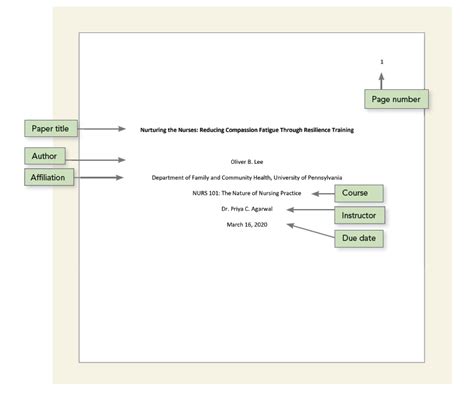 Apa Title Page Cover Page Format Example And Templates