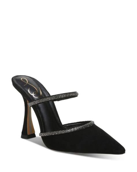 Sam Edelman Leather Anita Embellished High Heel Mules In Black Lyst