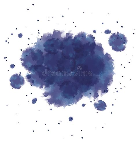 Dark Blue Watercolor Ink Splashes Stock Vector Illustration Of Paint