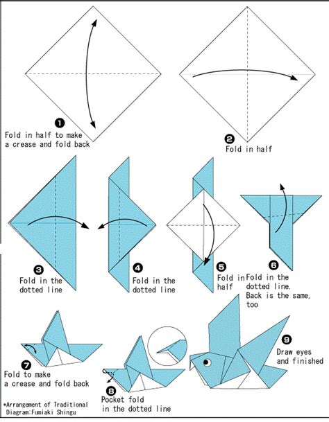 Origami Dove Printable Instructions ~ Easy Origami Instructions For