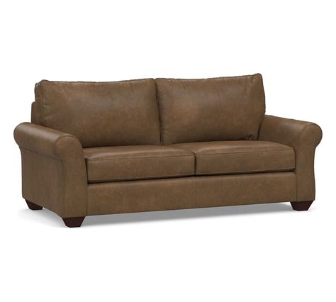 Pb Comfort Roll Arm Leather Sofa Polyester Wrapped Cushions