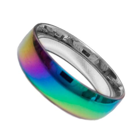 Smooth Flat Anodized Rainbow Ring Gay And Lesbian Lgbt Pride Jewelry Pride Shack