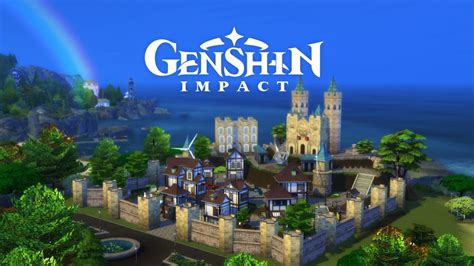The Sims 4 Mondstadt Genshin Impact Inspired Village Exterior Youtube