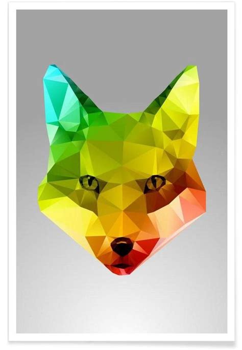 Geometric Fox Portrait Poster Juniqe