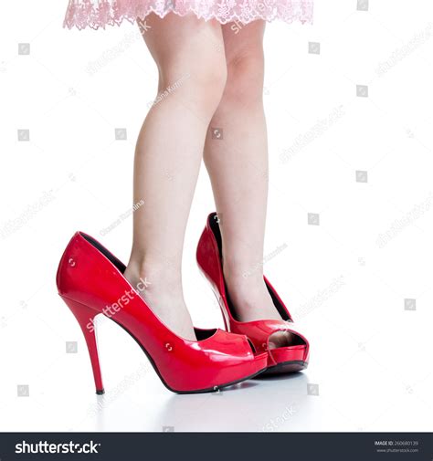 Kid Girl Trying Her Mothers Shoes Stock Photo 260680139 Shutterstock
