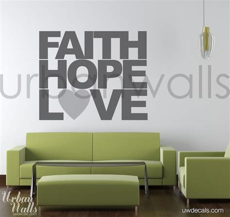 Vinyl Wall Decal Sticker Art Faith Hope And Love
