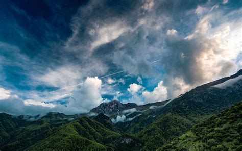 Download wallpaper 3840x2400 mountains, sky, clouds, landscape, forest ...