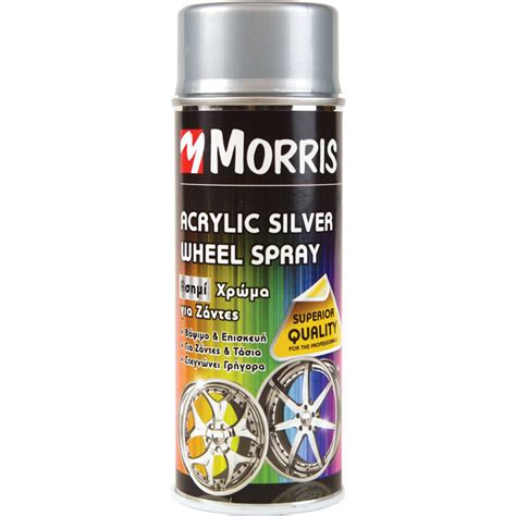Acrylic Silver Wheel Spray 400ml Morris Deco
