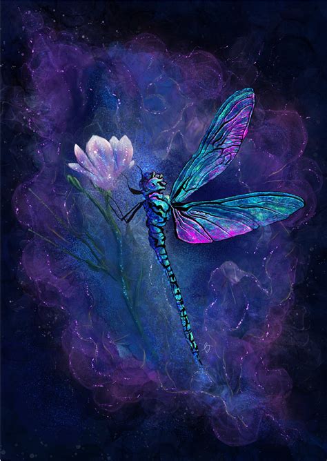 Dragonfly Wall Art Print Abstract Dragonfly Insect Nature Etsy