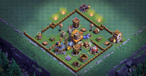 New Builder Hall 4 Base Layout With Copy Link Base Of Clans