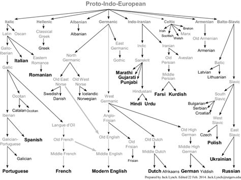 Indo European Language Tree 16 Download Scientific Diagram