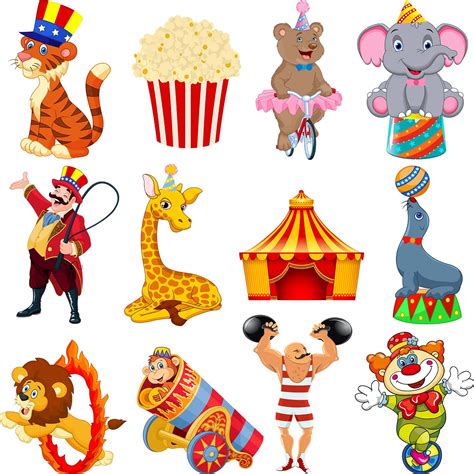 Zonon 24 Pieces Carnival Cutouts Party Supplies Circus Theme Birthday