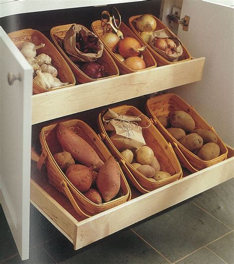 Vegetables storage clay stoneware container, rustic, for potatoes,carrots,onions. Store potatoes in baskets and create a well-stocked pantry ...