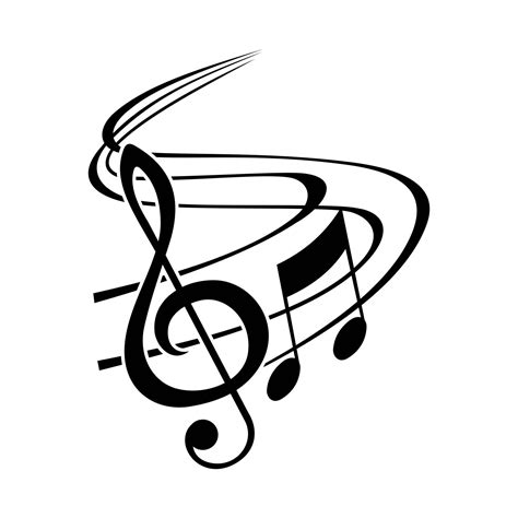 Two Musical Notes Are Shown In Black And White