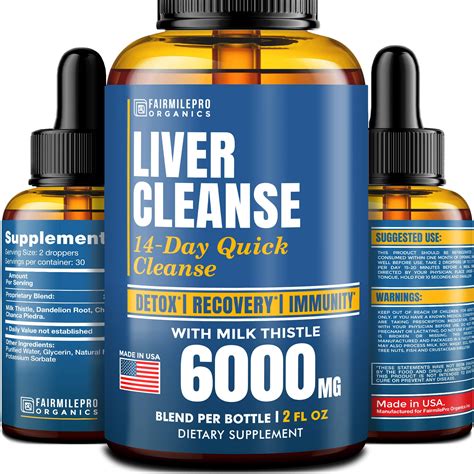 Liver Cleanse Dietary Supplement Liver Support With Milk Thistle