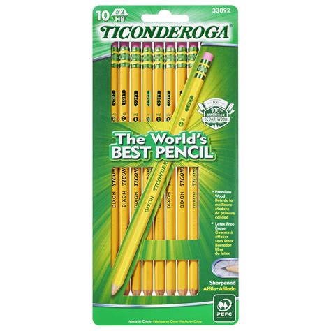 Buy Ticonderoga Wood Cased Pencils Pre Sharpened 2 HB Soft Yellow