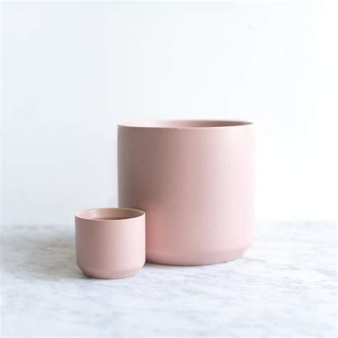 Blush Pink Planter Large Matte Pink Ceramic Pot Modern Etsy Plant