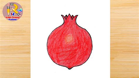 How To Draw Pomegranate Step By Step Very Easy Drawing Anar