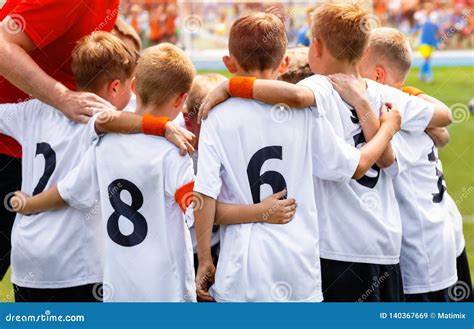 Young Boys In Football Team Group Of Children In Soccer Team Editorial