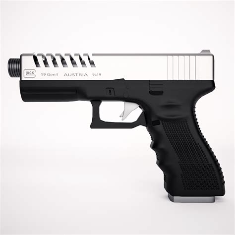 3d Model Glock 19 Custom Slide Turbosquid 1201181