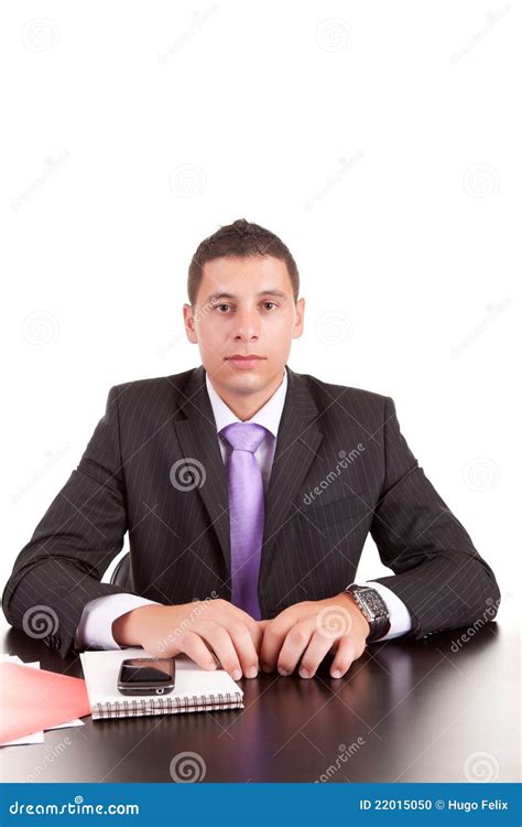 Business Man Posing At Office Stock Photo Image Of Cheerful Indoor