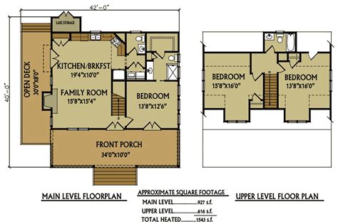 We can also modify a duplex plan, using only one side, to create a small house plan. Small 3 Bedroom Lake Cabin with Open and Screened Porch