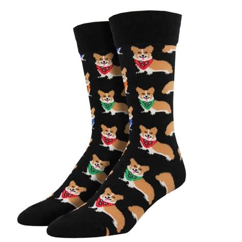 Corgi Dogs Black Luxury Mens Socks From Ties Planet Uk