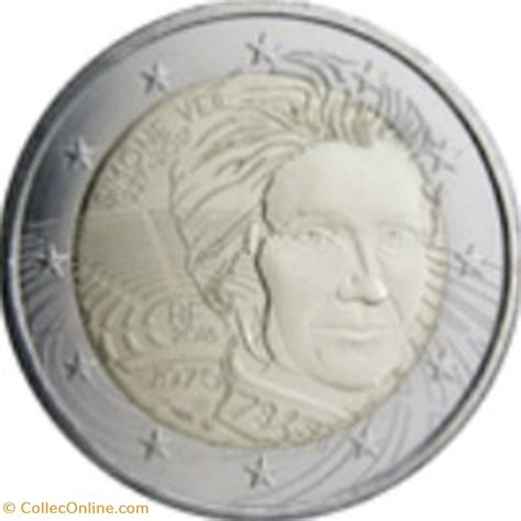 2 Euros France 2018 Simone Veil Monnaies Forme Rond Métal Nickel