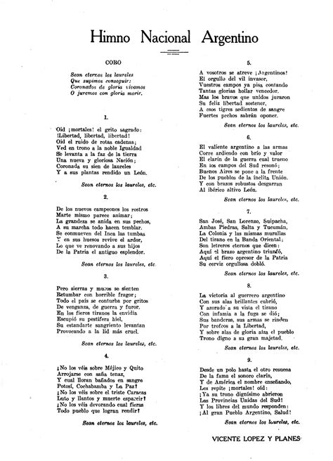 Himno Argentino Himno Nacional Argentino Himno Argentino Letra