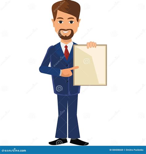 Business Man A Man With A Banner Stock Illustration Illustration Of