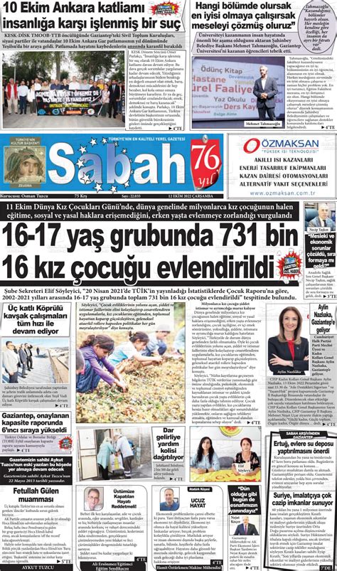 Ekim Tarihli Gaziantep Sabah Gazete Man Etleri