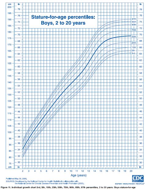 Ourmedicalnotes Growth Chart Stature For Age Percentiles Boys 2 To 20y