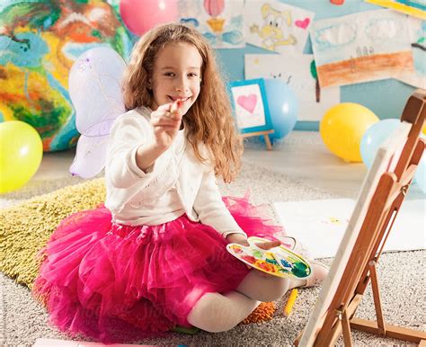 Little Girl Painting By Stocksy Contributor Lumina Stocksy
